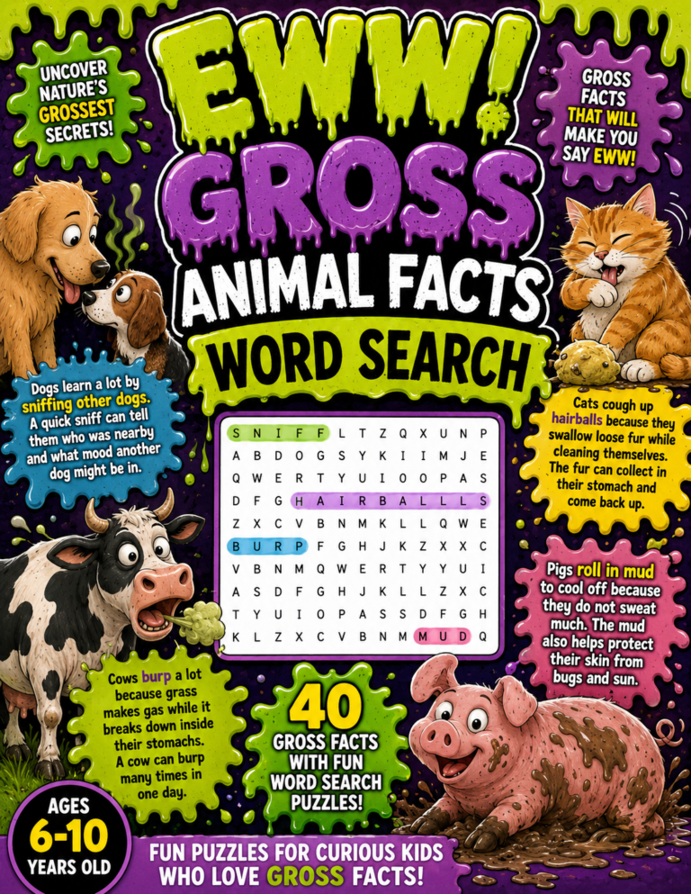 Eww! Gross Animal Facts Word Search